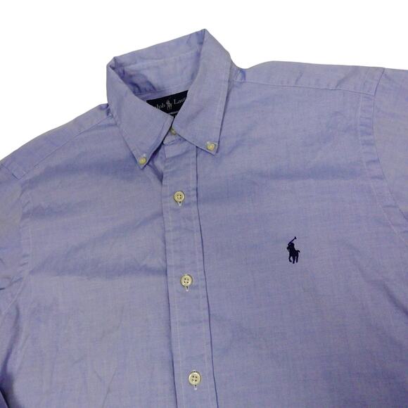 Ralph Lauren Classic Fit Vintage Mens Blue Long Sleeve Button Up Shirt 15 32 33 - Picture 1 of 6